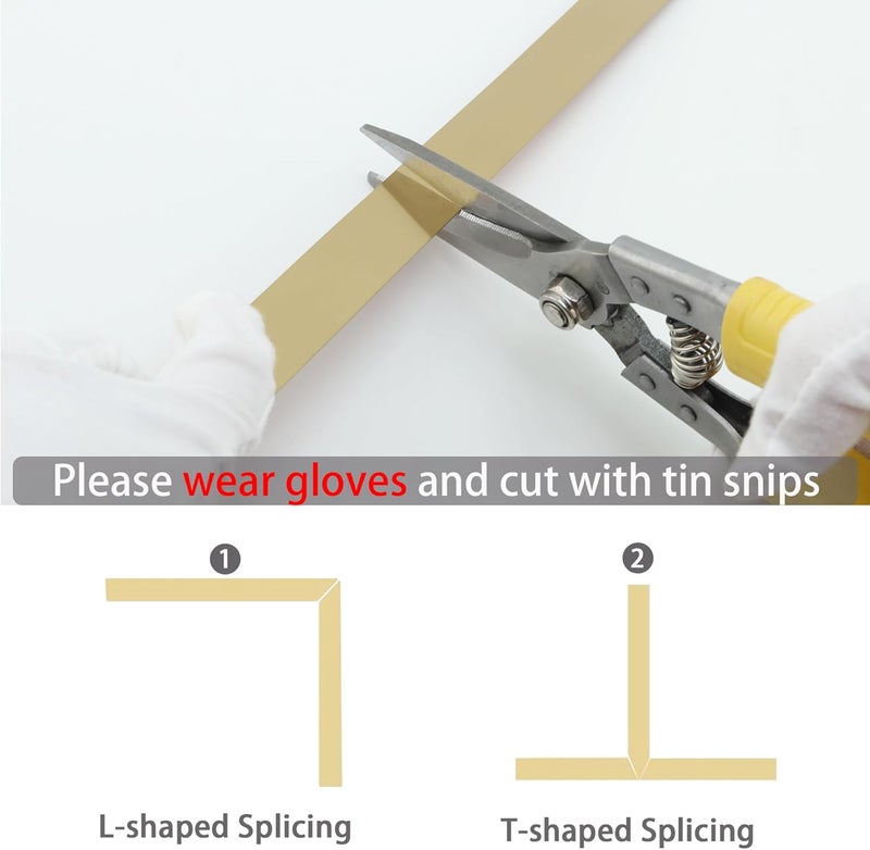 Coengwui Peel and Stick Metal Molding Trim, Self-Adhesive Stainless Steel for Wall, Fireplace, Mirror Edging and Craft Decoration (Brushed Gold, 20ft x 1in) - Image 3
